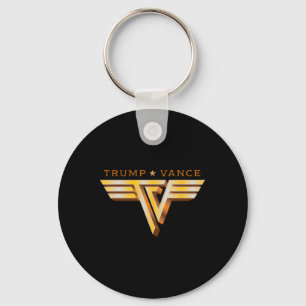 Porte-clés Trump Vance Tv Rocker Logo Or Doré Vintage Trump V