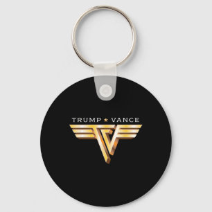 Porte-clés Trump Vance Tv Rocker Logo Or Doré Vintage Trump V