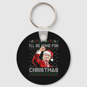Porte-clés Trump Xmas Je serai à la maison pour Noël Prenez l