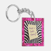 Porte-clés Trust in God's Timing pink glitter zebra y2k (Devant gauche)