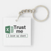 Porte-clés Trust Me I Know My Sheet Spreadsheet Pun (Dos)