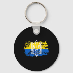 Porte-clés Tryzub Stand Uni avec l'Ukraine Trident Ukrainien