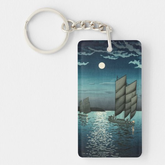 Porte-clés Tsuchiya Koitsu - Bateaux à Shinagawa, Nuit (Devant)