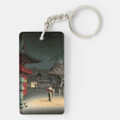 Porte-clés Tsuchiya Koitsu - Neige au temple de Nezu (Dos)