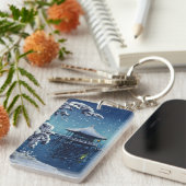 Porte-clés Tsuchiya Koitsu - Neige sur l'Ukimido à Katada (Devant droit)