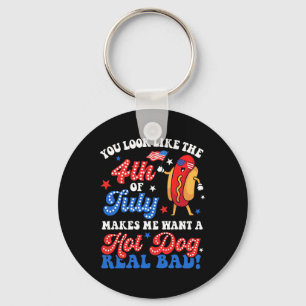 Porte-clés Tu As L'Air Du 4 juillet Hot Dog Real D Ameri