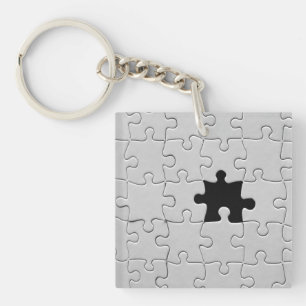 Porte-clés Tu Me Complètes Romantique Noir et Blanc Puzzle