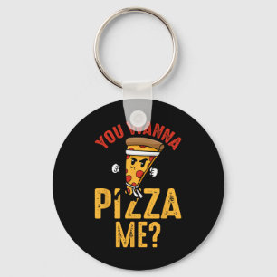 Porte-clés Tu Veux Une Pizza Drôle Ninja Karaté Mignon Pizza