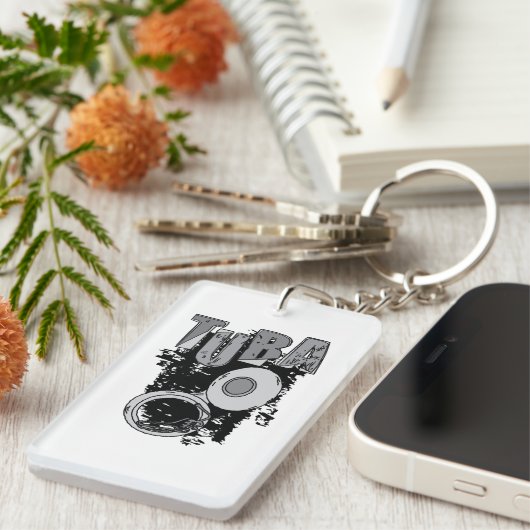 Porte-clés Tuba et texte (Devant droit)