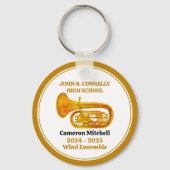 Porte-clés Tuba High School Band Gold Personalized (Recto)