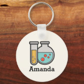 Porte-clés Tube d'essai de chimie et bécher (Recto)