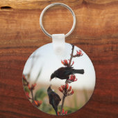 Porte-clés Tui birds sur le lin néo-zélandais (Recto)