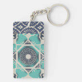 Porte-clés Tuile bleue II de batik (Dos)