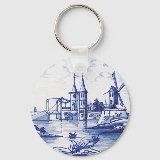 Porte-clés Tuile bleue traditionnelle (Recto)