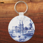 Porte-clés Tuile bleue traditionnelle (Recto)