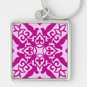 Porte-clés Tuile marocaine - magenta et rose