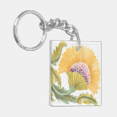 Porte-clés Tuiles florales d'abbaye - jaune (Devant gauche)