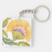 Porte-clés Tuiles florales d'abbaye - jaune (Dos)