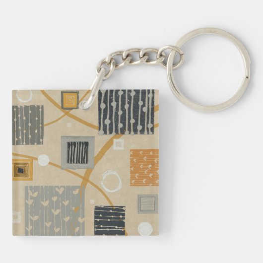 Porte-clés Tuiles graphiques abstraites (Dos)