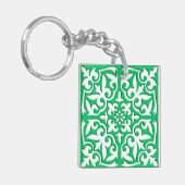 Porte-clés Tuiles marocaines - Jade vert et blanc (Devant gauche)