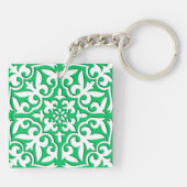 Porte-clés Tuiles marocaines - Jade vert et blanc (Dos)