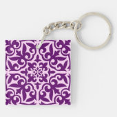 Porte-clés Tuiles marocaines - violet et orchidée (Dos)