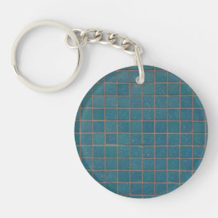 Porte-clés tuiles mouchetées bleues