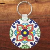 Porte-clés Tuiles Talavera mexicaines (rouge, vert, jaune, bl (Recto)