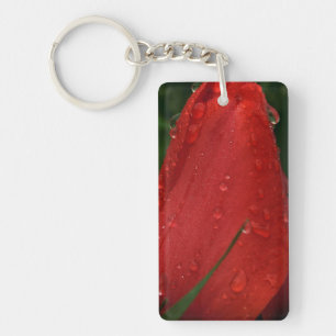 Porte-clés Tulipe Rouge Botanique Foncé Mystique