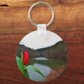Porte-clés Tulipe rouge printanière au lac Arrowhead (Recto)