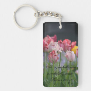 Porte-clés Tulipes Psaumes 139: 14