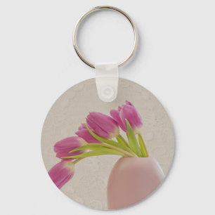 Porte-clés Tulipes Roses Et Dentelles