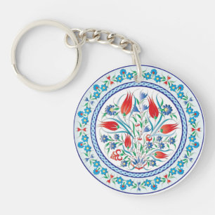 Porte-clés Tulipes Rouges Mariage Thème Design Turc