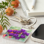Porte-clés Tulipes violettes foncées puzzle (Devant Droit)
