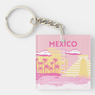 Porte-clés Tulum, Art de voyage, Art prépa, Rose