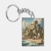 Porte-clés Tulum Mexico Vintage voyage paysager (Devant gauche)