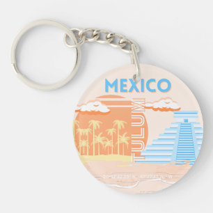 Porte-clés Tulum, Mexique, Art Voyage, Plage d'été