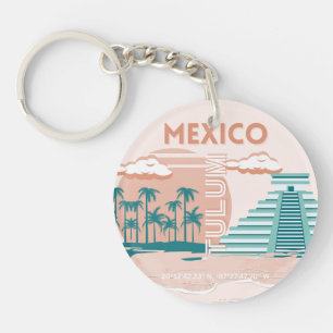 Porte-clés Tulum, Mexique, Art Voyage, Retro