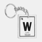 Porte-clés Tungstène élément chimique symbole formule chimiqu (Devant gauche)