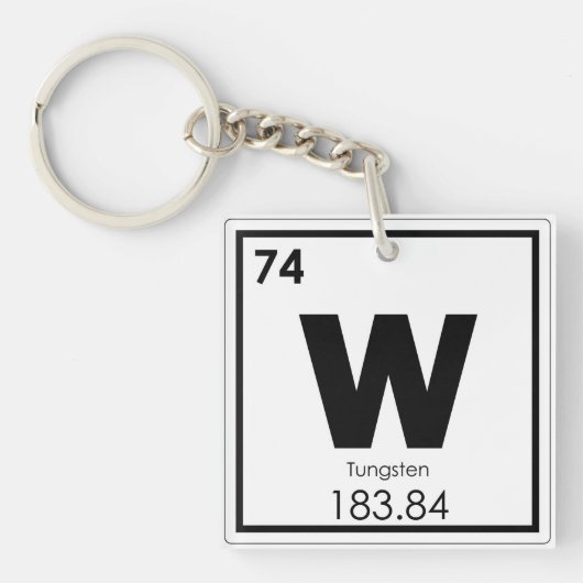 Porte-clés Tungstène élément chimique symbole formule chimiqu (Devant)