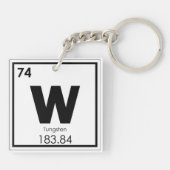 Porte-clés Tungstène élément chimique symbole formule chimiqu (Dos)
