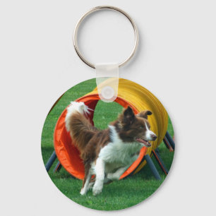 Porte-clés Tunnel Brown d'agilité de border collie