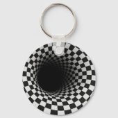 Porte-clés Tunnel d'illusion optique en noir et blanc (Recto)