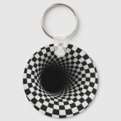 Porte-clés Tunnel d'illusion optique en noir et blanc (Verso)