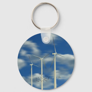 Porte-clés Turbine éolienne d'énergie verte