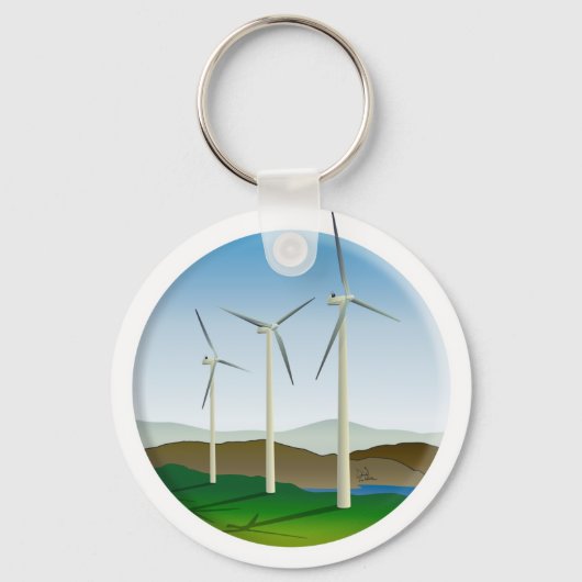 Porte-clés Turbine éolienne d'énergie verte (Recto)