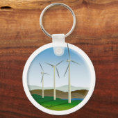 Porte-clés Turbine éolienne d'énergie verte (Recto)
