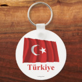 Porte-clés Turquie agitant un drapeau avec un nom en turc (Recto)