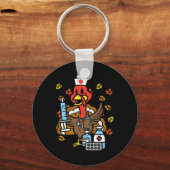 Porte-clés Turquie Infirmière Thanksgiving Fall Scrub Infirmi (Recto)