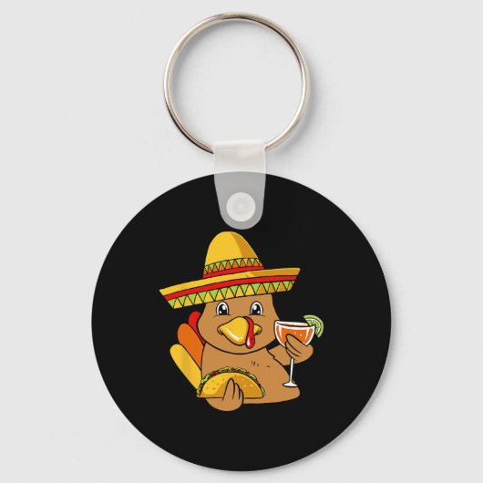 Porte-clés Turquie Manger Taco Thanksgiving Day Mexicain F (Recto)